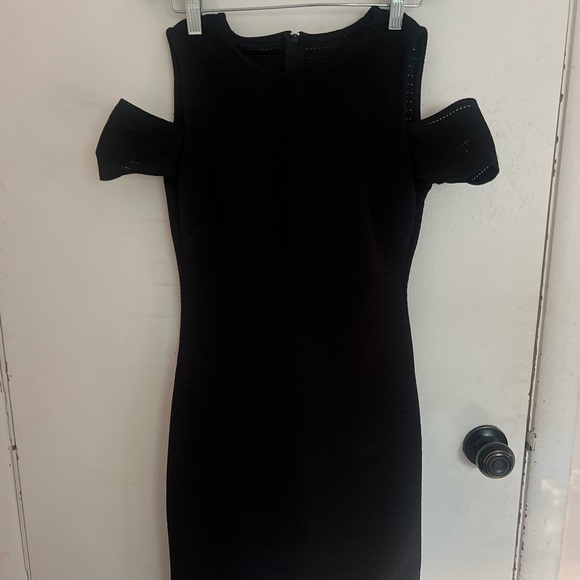 Bisou Bisou Black Textured Midi Dress - Picture 1 of 3